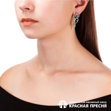 Серьги Красная пресня 33012078 вес 5.04 г серебро, без вставок купить,30722