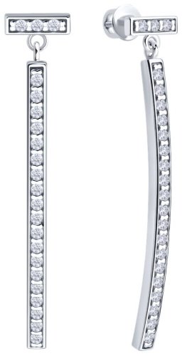Серьги Diamant 94-122-02261-1 вес 3.71 г серебро, фианит купить,14854
