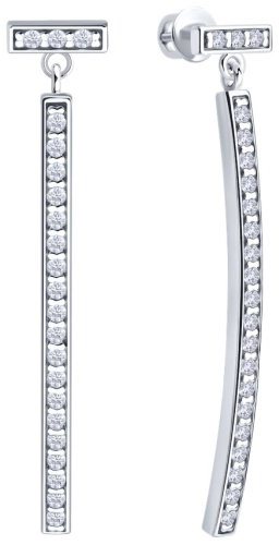 Серьги Diamant 94-122-02261-1 вес 3.71 г серебро, фианит купить,14854