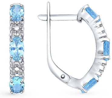 Серьги SOKOLOV 92021430 вес 2.80 г серебро, фианит купить,21033