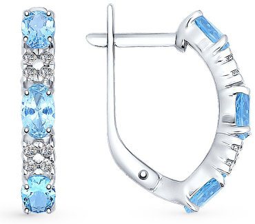 Серьги SOKOLOV 92021430 вес 2.80 г серебро, фианит купить,21033