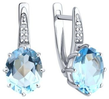 Серьги Diamant 94-320-02054-1 вес 3.58 г серебро, аметист, фианит купить,35475