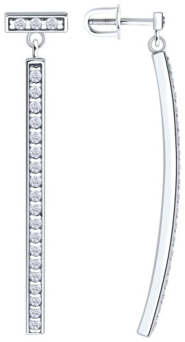 Серьги Diamant 94-122-02261-1 вес 3.71 г серебро, фианит купить,14854
