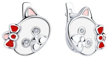 Серьги SOKOLOV 94022694 вес 2.16 г серебро, фианит купить,15998