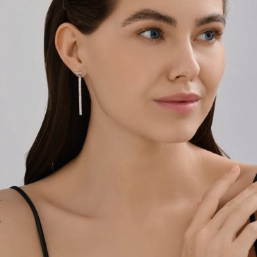 Серьги Diamant 94-122-02261-1 вес 3.71 г серебро, фианит купить,14854