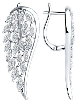 Серьги SOKOLOV 94026635 вес 6.25 г серебро, фианит купить,31165