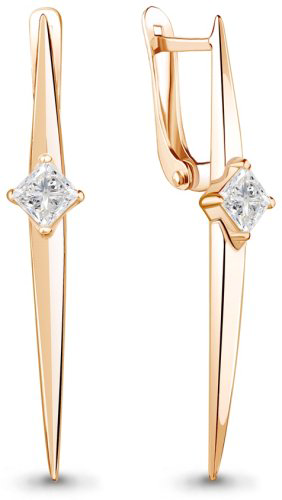 Серьги AQUAMARINE 49489 вес 2.84 г серебро, фианит купить,24793