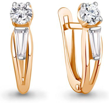 Серьги AQUAMARINE 400263.6 вес 2.3 г серебро, фианит купить,20638