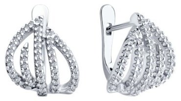 Серьги SOKOLOV 94026660 вес 5.21 г серебро, фианит купить,22945