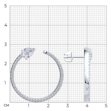 Серьги SOKOLOV 94026878_s вес 8.26 г серебро, фианит купить,28995