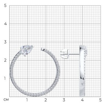 Серьги SOKOLOV 94026878_s вес 8.26 г серебро, фианит купить,28995