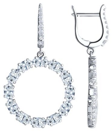Серьги SOKOLOV 94026698 вес 6.97 г серебро, фианит купить,36579