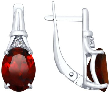 Серьги SOKOLOV 92022025 вес 2.94 г серебро, фианит, гранат купить,32832