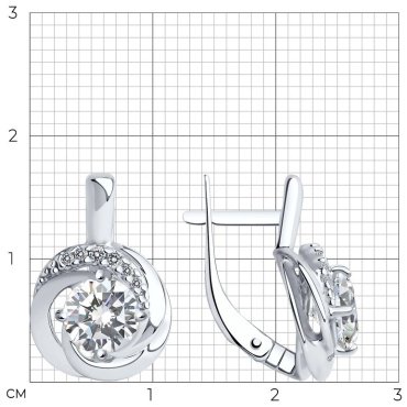 Серьги SOKOLOV 94023024-sk22 вес 3.5 г серебро, фианит купить,22577