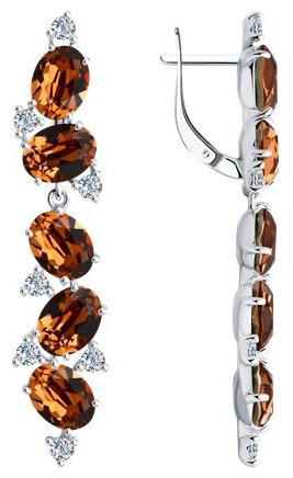 Серьги SOKOLOV 94026173 вес 7.49 г серебро, кристалл, фианит купить,30765