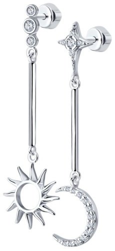 Серьги SOKOLOV 94025750 вес 3.22 г серебро, фианит купить,22469