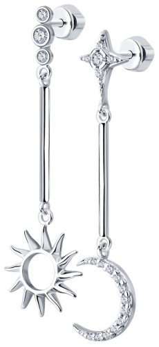 Серьги SOKOLOV 94025750 вес 3.22 г серебро, фианит купить,22469