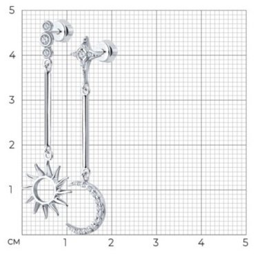 Серьги SOKOLOV 94025750 вес 3.22 г серебро, фианит купить,22469