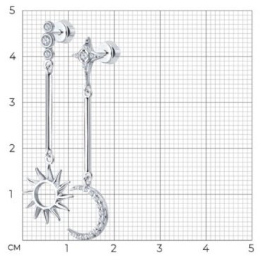 Серьги SOKOLOV 94025750 вес 3.22 г серебро, фианит купить,22469