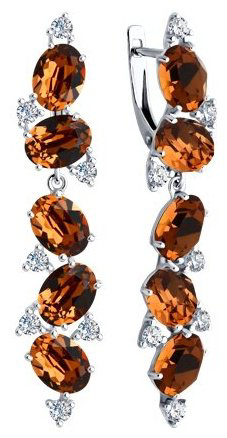 Серьги SOKOLOV 94026173 вес 7.49 г серебро, кристалл, фианит купить,30765