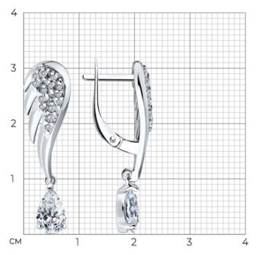 Серьги SOKOLOV 94026613 вес 3.97 г серебро, фианит купить,24624
