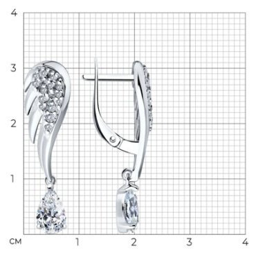 Серьги SOKOLOV 94026613 вес 3.97 г серебро, фианит купить,24624