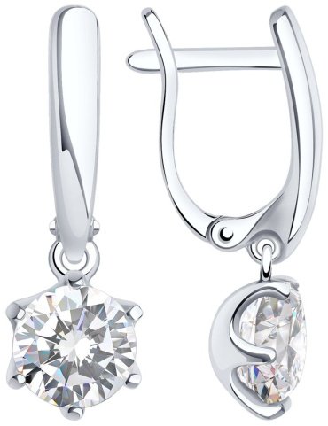 Серьги SOKOLOV 94021995 вес 3.39 г серебро, фианит купить,21033