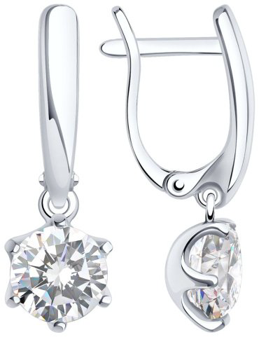 Серьги SOKOLOV 94021995 вес 3.39 г серебро, фианит купить,21033