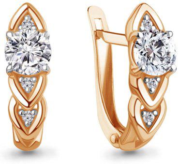Серьги AQUAMARINE 400327А вес 2.62 г серебро, фианит купить,33858