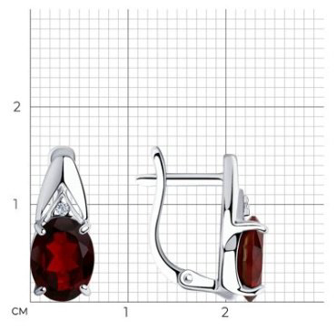 Серьги SOKOLOV 92021693 вес 2.49 г серебро, гранат, фианит купить,22572