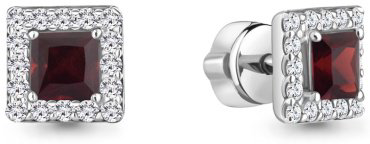 Пусеты AQUAMARINE 4773603A.5 вес 2.36 г серебро, фианит, гранат купить,25625