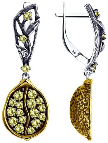 Серьги SOKOLOV 95020070 вес 8.86 г серебро, фианит купить,32956