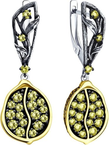 Серьги SOKOLOV 95020070 вес 8.86 г серебро, фианит купить,32956