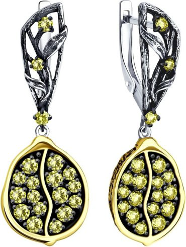 Серьги SOKOLOV 95020070 вес 8.86 г серебро, фианит купить,32956