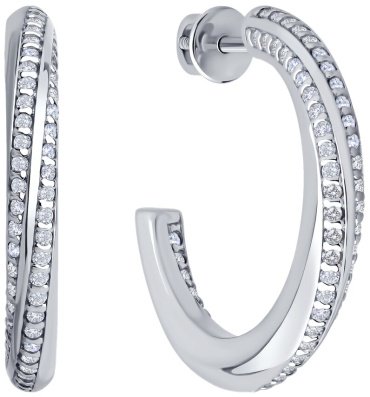 Пусеты Diamant 94-122-02254-1 вес 7.45 г серебро, фианит купить,29780
