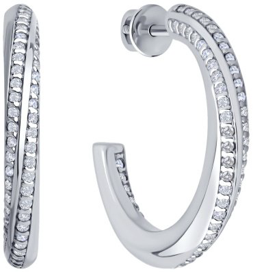 Пусеты Diamant 94-122-02254-1 вес 7.45 г серебро, фианит купить,29780