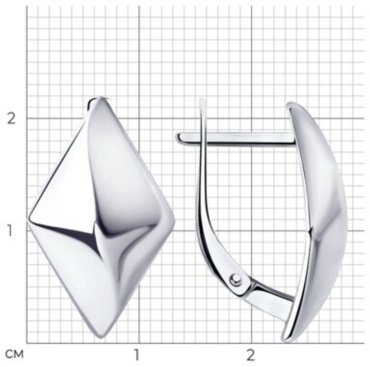 Серьги Diamant 94-120-00610-1 вес 3.57 г серебро, без вставок купить,22572