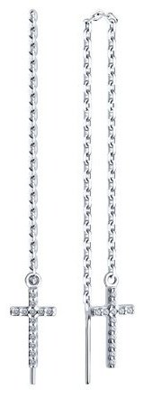 Серьги SOKOLOV 94025836 вес 1.69 г серебро, фианит купить,17246