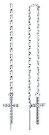 Серьги SOKOLOV 94025836 вес 1.69 г серебро, фианит купить,17246