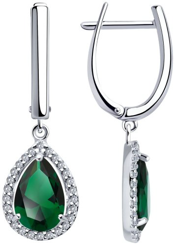 Серьги SOKOLOV 94026745 вес 4.53 серебро, фианит купить,26925
