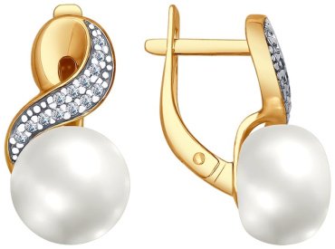Серьги SOKOLOV 93020789 вес 3.99 г серебро, культивированный жемчуг, фианит - ForteMarket Серьги SOKOLOV 93020789 вес 3.99 г серебро, культивированный жемчуг, фианит купить,29814
