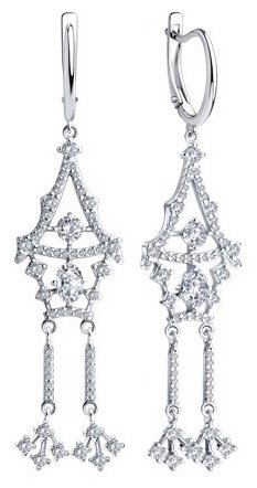 Серьги SOKOLOV 94026478 вес 9.58 г серебро, фианит купить,50564