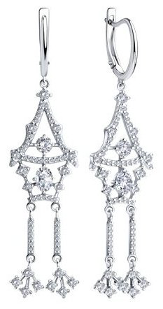 Серьги SOKOLOV 94026478 вес 9.58 г серебро, фианит купить,50564