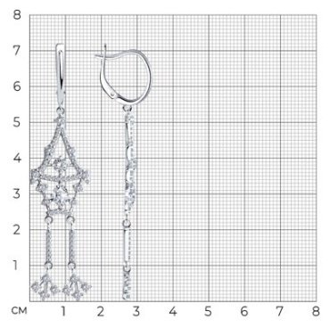 Серьги SOKOLOV 94026478 вес 9.58 г серебро, фианит купить,50564