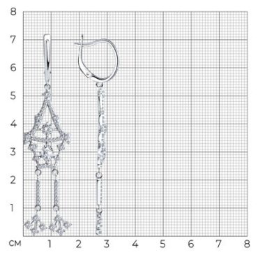 Серьги SOKOLOV 94026478 вес 9.58 г серебро, фианит купить,50564