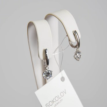 Серьги SOKOLOV 94021995 вес 3.47 г серебро, фианит купить,17349