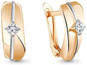 Серьги AQUAMARINE 49010А вес 2.86 г серебро, фианит купить,20638