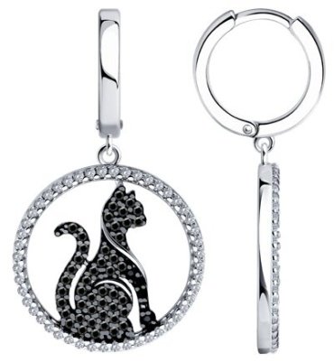 Серьги SOKOLOV 94026785_s вес 5.79 г серебро, фианит купить,32999