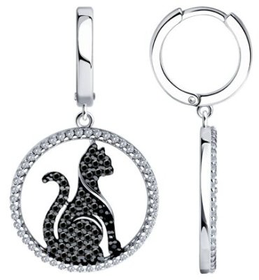 Серьги SOKOLOV 94026785_s вес 5.79 г серебро, фианит купить,32999