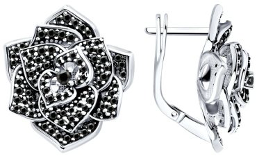 Серьги Diamant 94-120-02050-1 вес 10.83 г серебро, фианит купить,NaN